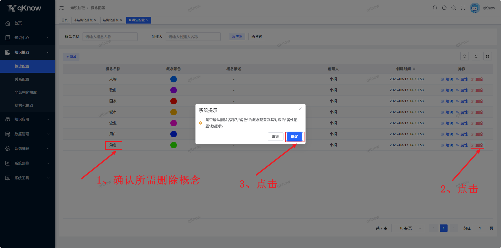 删除概念页面
